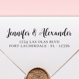 Elegant Calligraphy Script Bröllop Returadress Självfärgande Stämpel