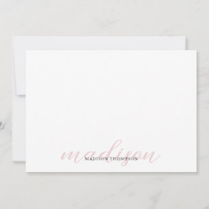 Elegant Calligraphy Script Girly Light Blek Rosa Anteckningskort
