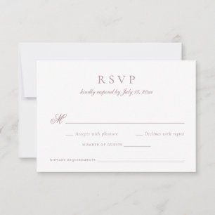 Elegant Calligraphy Script Mauve Bröllop OSA Inbjudningar