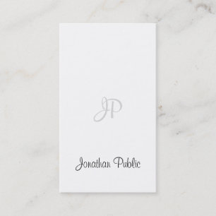 Elegant Calligraphy Script Modern Monogram Sleek Visitkort