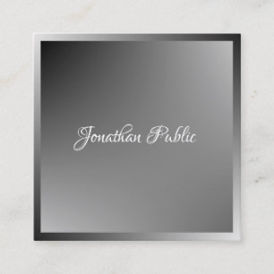 Elegant Calligraphy Script Namn Modern Template Fyrkantigt Visitkort