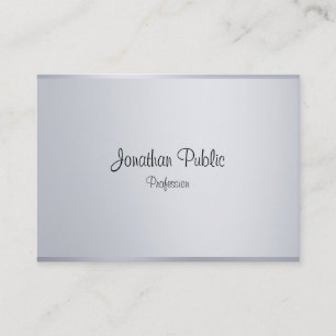 Elegant Calligraphy Script Template Modern Silver Visitkort