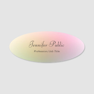 Elegant Calligraphy Script Text Colorful Template Namnbricka