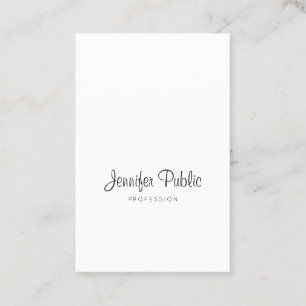 Elegant Calligraphy Script Trendig Sleek Plain Lux Visitkort