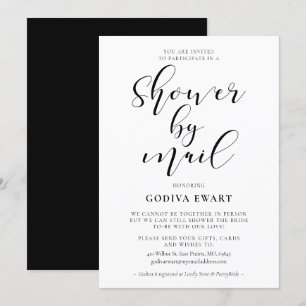 Elegant calligraphy Shower by mail Inbjudningar