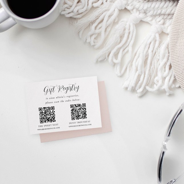 Elegant Calligraphy Shower Gift-register Tilläggskort (Skapare uppladdad)