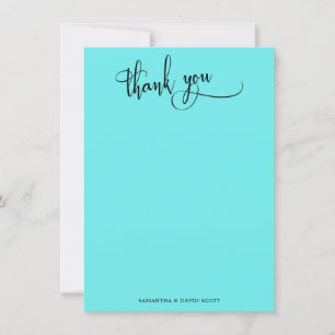Elegant Calligraphy Simple Aqua Tack Kort