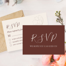 Elegant Calligraphy Simple Bröllop OSA Card Tack Kort