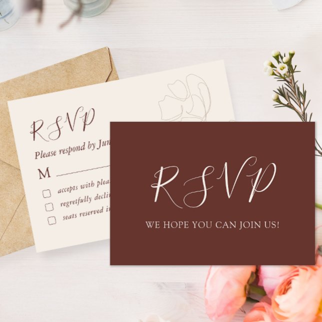 Elegant Calligraphy Simple Bröllop OSA Card Tack Kort (Skapare uppladdad)