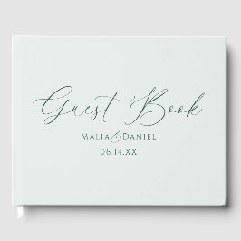 Elegant Calligraphy Simple Couples Wedding Gästböcker
