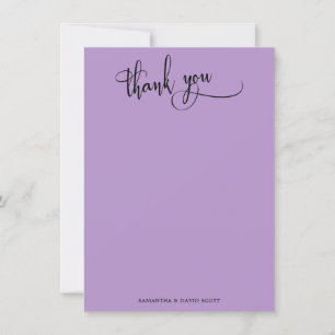 Elegant Calligraphy Simple Lila Tack Kort