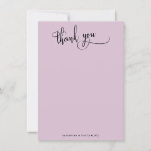 Elegant Calligraphy Simple Mauve Rosa Tack Kort