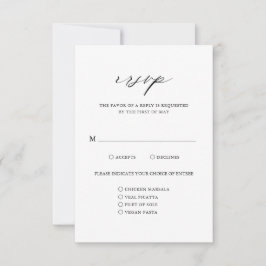 Elegant Calligraphy Simple Meal Bröllop OSA Kort