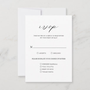 Elegant Calligraphy Simple Meal Bröllop OSA Kort