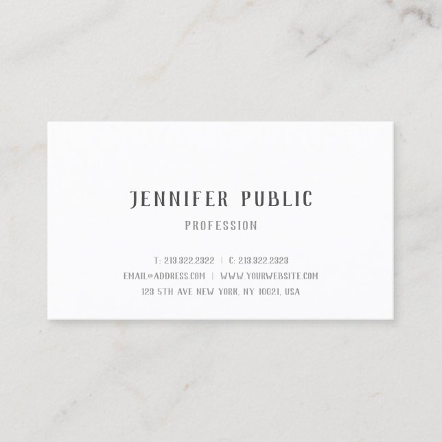 Elegant Calligraphy Simple Professionell Template Visitkort (Framsida)