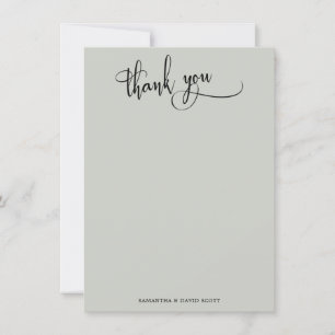 Elegant Calligraphy Simple Sage Grönt Tack Kort