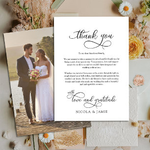 Elegant Calligraphy Single Fullt Storlekare Bröllo Tack Kort