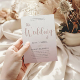 Elegant Calligraphy-skript Bröllop Guld Inbjudningar