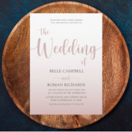 Elegant Calligraphy-skript Bröllop Guld Inbjudningar