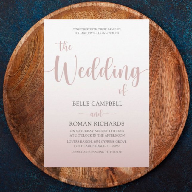 Elegant Calligraphy-skript Bröllop Guld Inbjudningar (Skapare uppladdad)