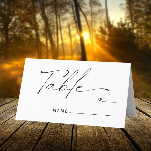 Elegant Calligraphy-skript Bröllop Saeting Bord Placeringskort (Skapare uppladdad)
