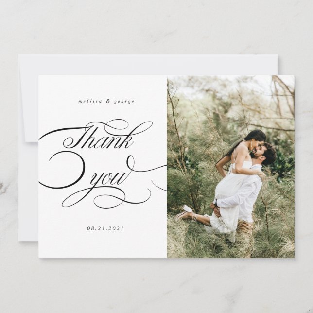 elegant calligraphy-skript bröllop-tack för ditt k inbjudningar (Framsida)