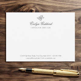 Elegant Calligraphy-skript Business Grått Flat Anteckningskort