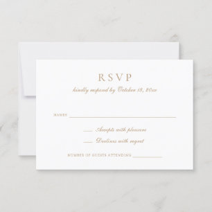 Elegant Calligraphy-skript Guld Bröllop OSA Inbjudningar
