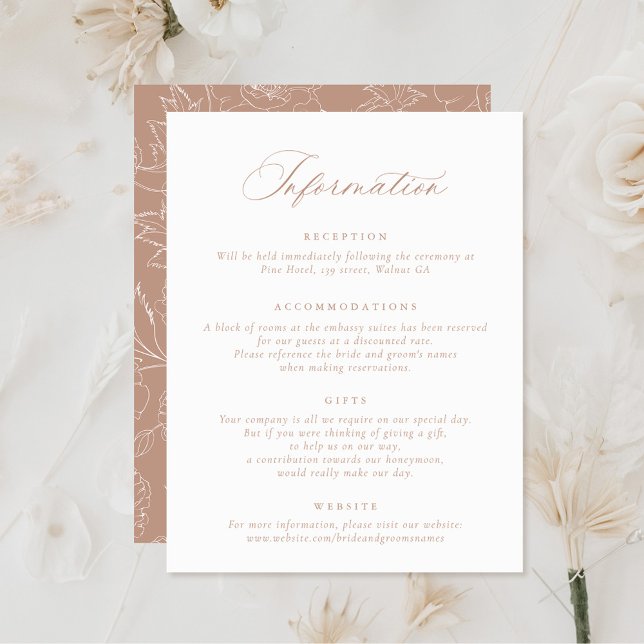 Elegant Calligraphy-skript  Info Card-kort för Brö Inbjudningar (Skapare uppladdad)