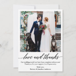 Elegant Calligraphy-skript Kärlek, tack Bröllop