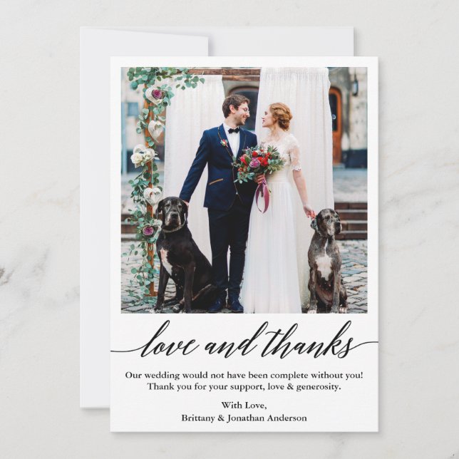 Elegant Calligraphy-skript Kärlek, tack Bröllop (Framsida)