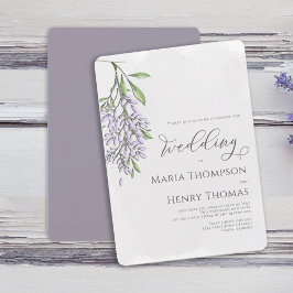 Elegant Calligraphy-skript Lavender Bröllop Inbjudningar