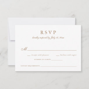 Elegant Calligraphy-skript Olive Guld Bröllop OSA Inbjudningar