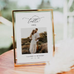 Elegant Calligraphy-skript Photo Bröllop Bordsnummer<br><div class="desc">Elegant Calligraphy-skriptet Rustic Bröllop Bordsnummer</div>