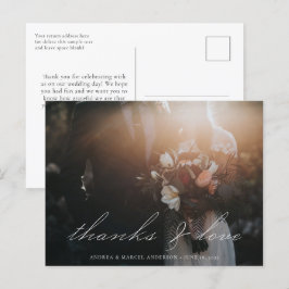 Elegant Calligraphy-skript Photo Bröllop Vykort