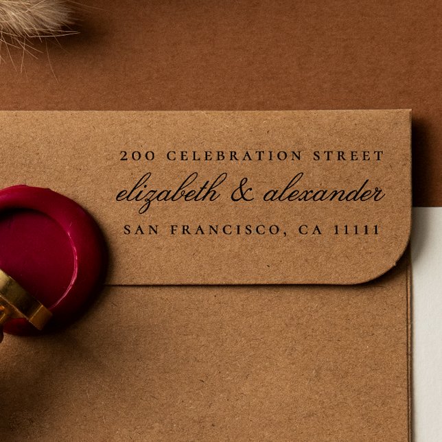 Elegant Calligraphy-skript | Returadress av Anpass Självfärgande Stämpel (Rubber Stamp Mock-up)