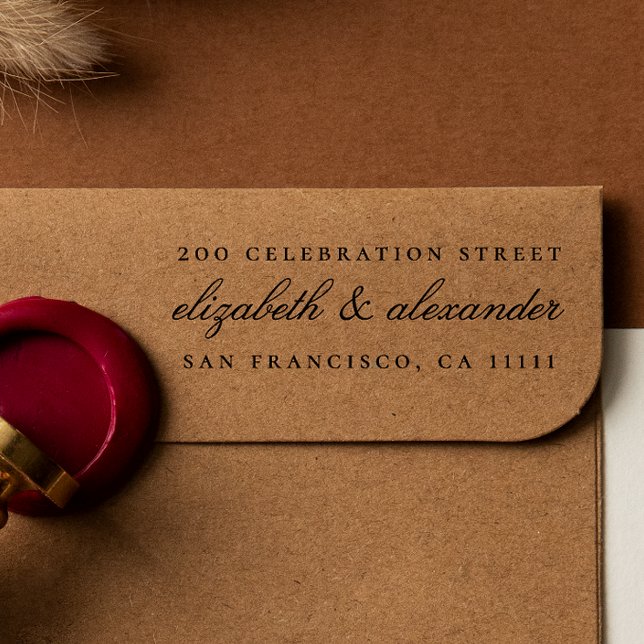 Elegant Calligraphy-skript | Returadress av Anpass Stämpel (Rubber Stamp Mock-up)