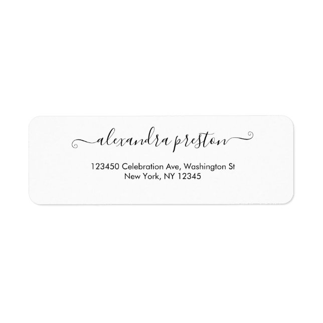 Elegant Calligraphy-skriptadressetikett Returadress Etikett (Framsidan)