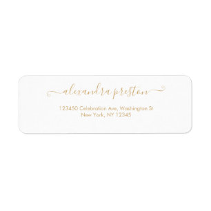 Elegant Calligraphy-skriptadressetikett Returadress Etikett