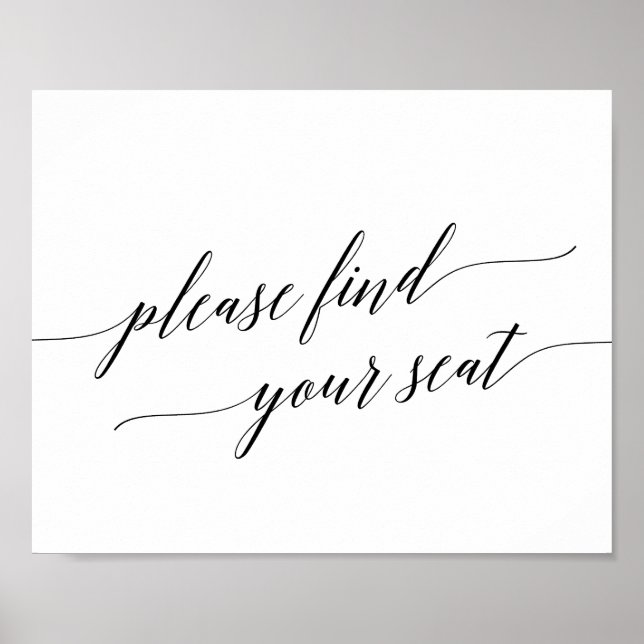Elegant Calligraphy, sök efter ditt sätestecken Poster (Framsidan)