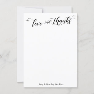 Elegant Calligraphy Tack Black on White Plain Kort