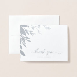 Elegant Calligraphy Tack Silver Foil Card Folierat Kort
