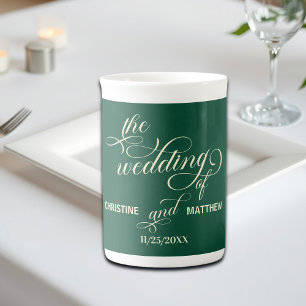Elegant Calligraphy Teal Bröllop Gift Benporslin Mugg