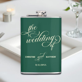 Elegant Calligraphy Teal Bröllop Gift Fickplunta