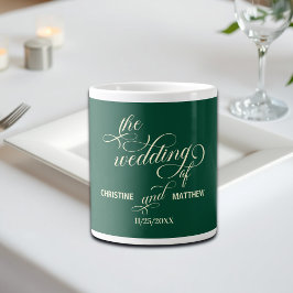 Elegant Calligraphy Teal Bröllop Gift Jumbo Mugg