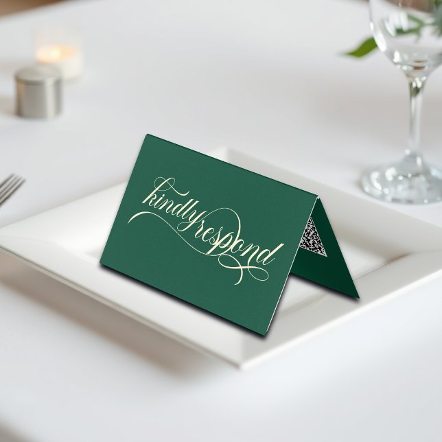 Elegant Calligraphy Teal Bröllop OSA Card Kort (Skapare uppladdad)