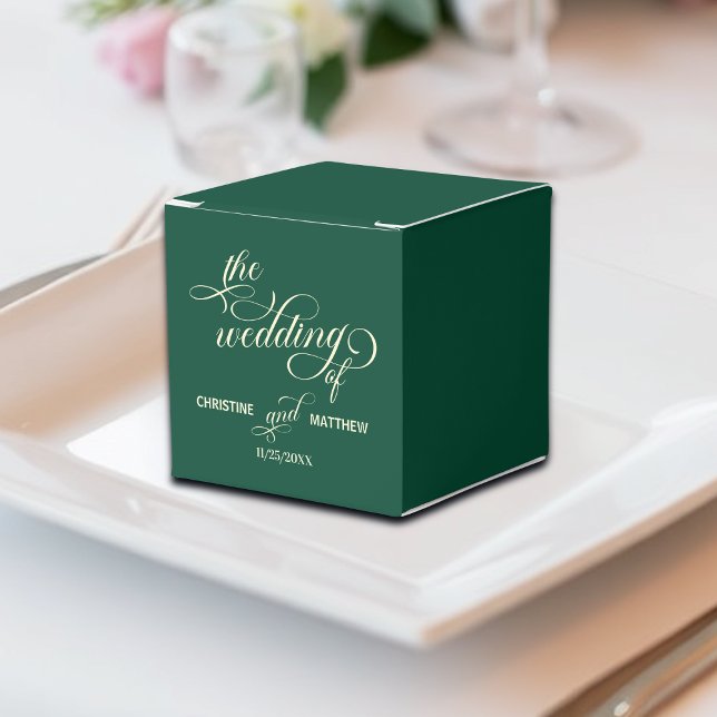 Elegant Calligraphy Teal Bröllop Presentaskar (Skapare uppladdad)