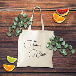 Elegant Calligraphy Team Bride Bridal Tygkasse<br><div class="desc">A gift you can offer to your bridesmaids.</div>