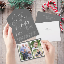 Elegant Calligraphy Tear Away Photo Helgdag Card