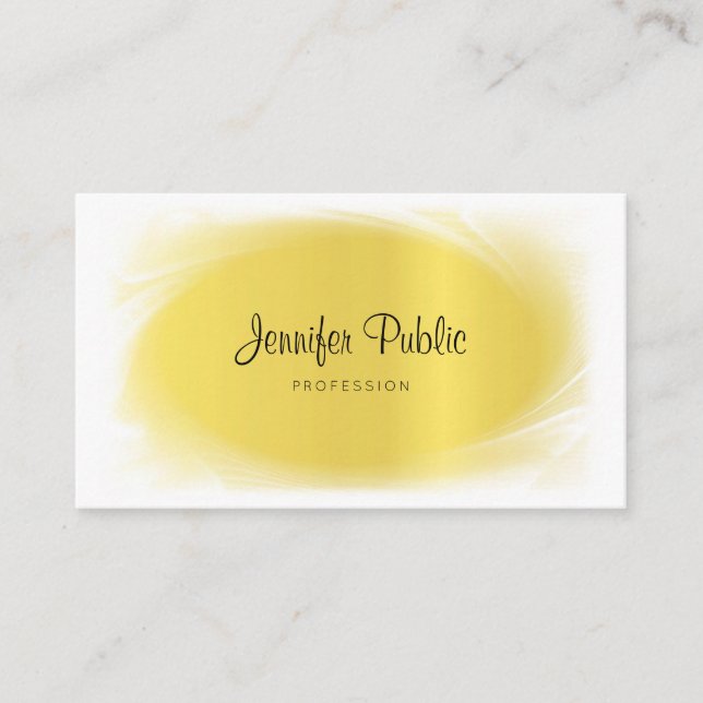 Elegant Calligraphy Trendig Guld Se Classy Luxury Visitkort (Framsida)